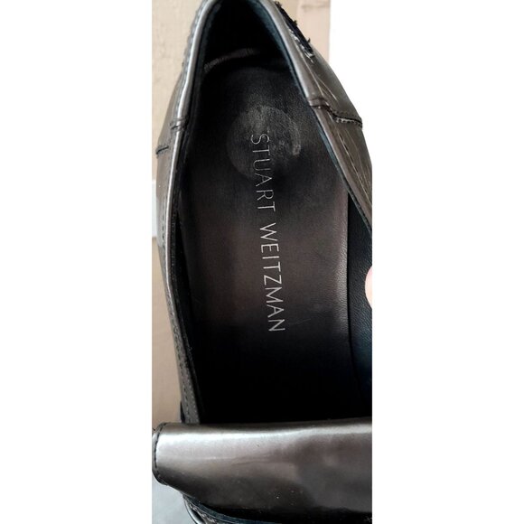Stuart Weitzman Y2K Platform Preppy Chunky Metallic Gold Loafer Size 9.5M Shoes - Picture 9 of 11
